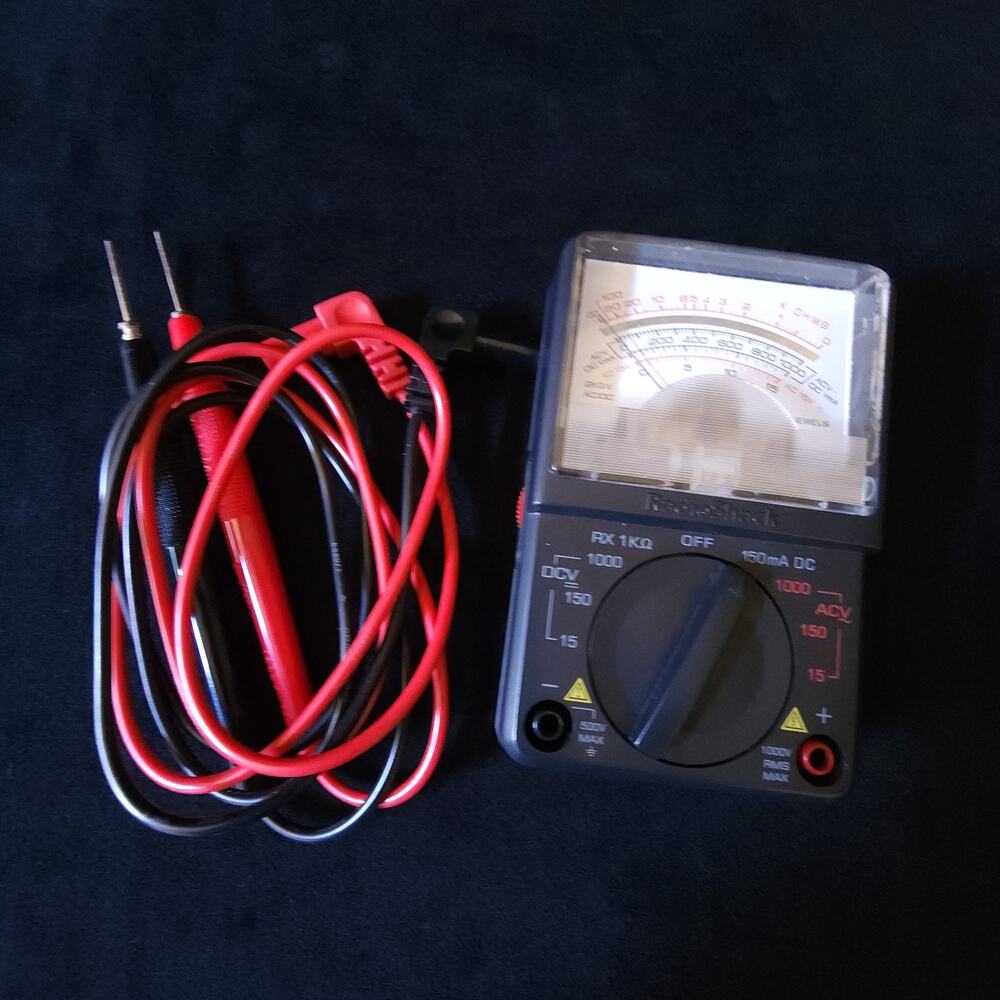 RadioShack 8-Range Multimeter Analog Tester 22-218A Black New AC/DC Voltage Ohm